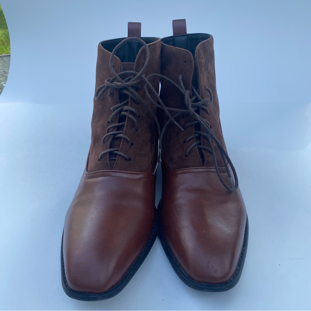 Leather And Suede Lace Up Boots
